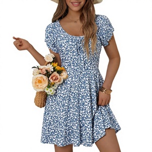 Robe mini polyvalente à imprimé bohème, coupe ajustée, taille haute, sans manches, avec tissu respirant et lavable - Product Image 3
