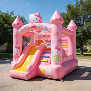 Castelo Inflável Comercial Princesa Rosa, Castelos Infláveis para Casamentos, Trampolim Adequado para Crianças e Adultos - Product Image 3