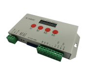 Contrôleur de pixels manuel Aidisen K-1000C pour carte SD, 1 canal SPI DMX RGB, lumière LED à pixels adressables pleine couleur, télécommande 20,0 m