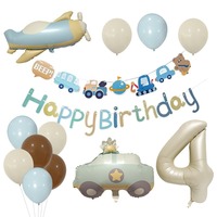 Ballons en latex et aluminium mats rétro de 32 pouces, épais, écologiques, blanc laiteux, thème voiture de police et avion, pour anniversaire, drapeau, fête prénatale numérique