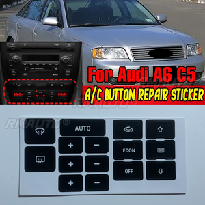 Pegatinas de Repuesto para Botones de Control de Climatización de Audi A6 C5, Color Negro Mate, Accesorios para Automóviles - Product Image 1