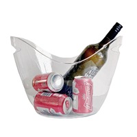 Bouteille de champagne ou de vin en acrylique noir transparent 4L/8L Seau à glace à bière en plastique noir/blanc/transparent/couleurs avec logo personnalisé