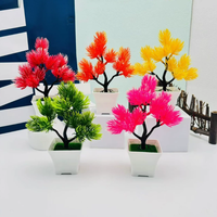 Ornement de bonsaï en forme d'écureuil en plastique artificiel, plante en pot écologique pour la décoration de la salle de séjour d'hôtel