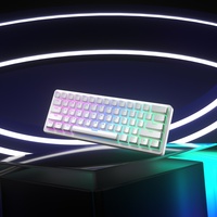 Clavier mécanique USB filaire personnalisé blanc 61 touches format compact 60 % portable pour gaming anti-ghosting éclairage multicolore