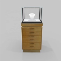 Vitrine de luxe personnalisée en MDF et métal, étanche, pour montres et bijoux, avec éclairage LED et étagères en verre