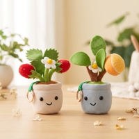 Porte-clés en peluche en forme de plante en pot, mignon, fraise et orange, poupée fruit en peluche douce, breloque de sac, pendentif pour sac à dos, sac à main, cadeau
