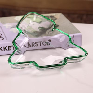 Plato de fruta de cristal hecho a mano patrón tradicional árbol de Navidad plato de salsa plato de decoración <span class=keywords><strong>del</strong></span> hogar - Product Image 2