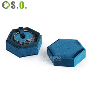 Hexagonal Velvet Jewelry <b>Box</b> for Bangle Bracelet Multi Color Options for Jewelry <b>Storage</b> Gift and Retail Display - Product Image 5