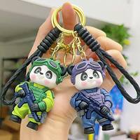 Llavero de Plástico con Diseño de Panda Policía, Genial y Adorable, Venta al por Mayor del Fabricante, Colgante Creativo de Anime para Bolsos, Regalos para Parejas