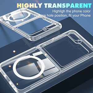 2025 transparente claro duro moda teléfono cubierta para <span class=keywords><strong>Z</strong></span> <span class=keywords><strong>Flip</strong></span> 7 nueva funda magnética a prueba de golpes <span class=keywords><strong>Z</strong></span> <span class=keywords><strong>4</strong></span> 5 6 7 Funda - Product Image 2