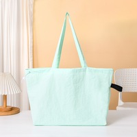 Sac fourre-tout pliable en toile de nylon froissé durable, avec logo personnalisé, sac de courses écologique, cadeau d'entreprise, fabricant en gros