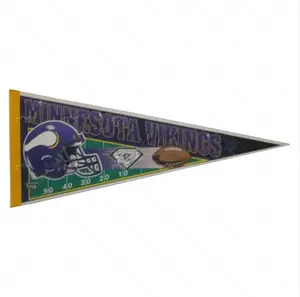 Banderín de fútbol personalizado de alta calidad NFL Minnesota Vikings Vintage 75TH Anniversary 3 Bar