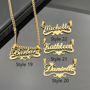 Collana Personalizzata con Nome, in Acciaio Inossidabile Placcato Oro o Argento, con Ciondolo a Corona e Lettera, Catena Cubana, <span class=keywords><strong>per</strong></span> Ragazze - Product Image 2