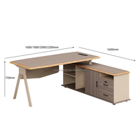 Bureau de médecin moderne Table de direction en forme de L Bureau de direction de luxe avec tiroir Bureau de travail