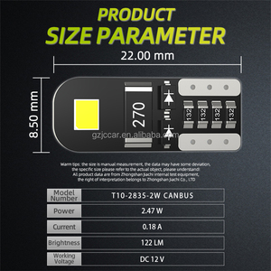 JIACHI T10 Bombilla LED Interior del coche Cúpula Lectura Matrícula W5W Luz de señal 12V Lámpara ancha Blanco CANBUS Accesorios de luz de coche - Product Image 2