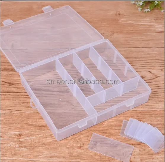 EMOER 14 dividers Plastic Storage Organizer Box with Removable Dividers