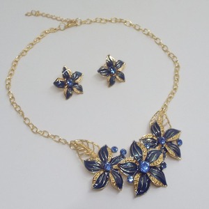 Offerta Speciale: Set di Gioielli Boho <span class=keywords><strong>XOXO</strong></span> Placcati Oro, Orecchini a Cerchio e Collana con Fiori per Matrimonio, Fidanzamento e Anniversario - Product Image 1