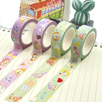 Set selotip Washi bunga kertas penutup cetak kustom grosir untuk buku tempel Diy