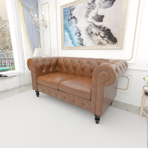 Upholstered Home Loveseat PU Leather Sofas Chesterfield 2 Seater Divan <strong>Couches</strong> - Product Image 5
