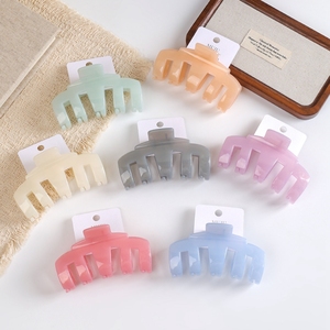 Fermagli per capelli a pinza da 10,5 cm in PC, lucidi, colori Morandi, piatti e curvi, per coda di cavallo, antiscivolo, per capelli spessi, confezione su cartoncino, pronti per la vendita al dettaglio - Product Image 2