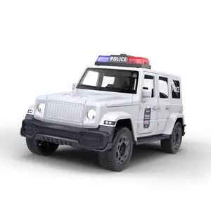 新款智能68pcs D I Y玩具系列1/18总成警车，带闪光照明和音乐