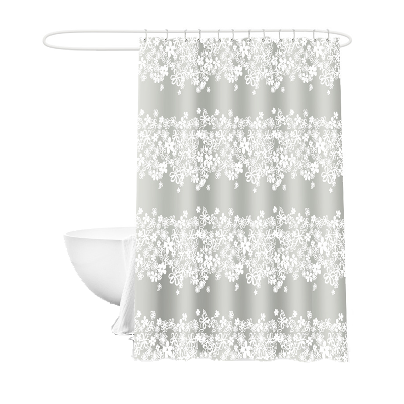 Wholesale Customized Sublimation Hook Opacity Design Bathroom Waterproof Shower Curtain