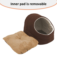 Maison pour chat pliable confortable avec couverture amovible, personnalisable, antidérapante, chaude pour l'hiver