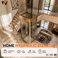 Ascenseur hydraulique pour maison, villa de luxe, fonctionnement silencieux, design de cabine haut de gamme, fabrication d'ascenseurs résidentiels sur mesure