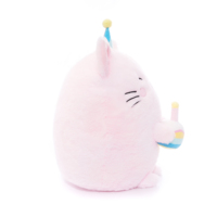 Peluche chat d'anniversaire, adorable peluche chat arc-en-ciel avec gâteau, peluche chat douce pour cadeau d'enfant et décoration de chambre d'enfant