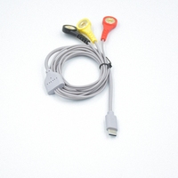 Fil de plomb Ems personnalisé de type C à 4mm câble d'électrodes à pression avec 3 fils conducteur en cuivre isolant en PVC pour câble ECG