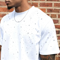 T-shirt classique blanc et noir, best-seller, couleur unie, impression DTG/DTF personnalisée, tissu respirant en coton pour hommes et femmes