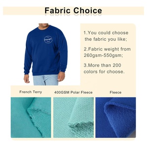 Wholesale Custom Logo O-Neck Pullover Sweatshirt Heavyweight Cotton Casual Winter Style Solid Drop Shoulder Long <b>Sleeve</b> for Men - Product Image 2