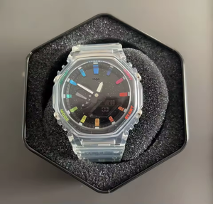 GA2100 GM2100 G Serisi Lüks Paslanmaz Çelik 40mm Dijital Safir Kristal Kronograf Retro Klasik Şok Saat 5mm Kalınlık - Product Image 4