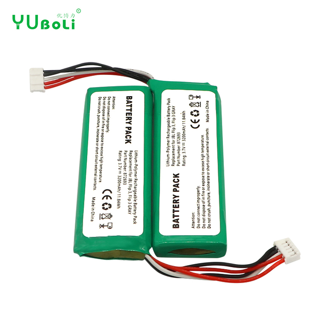 For JBL Flip 3 Replacement Lithium Polymer Speaker Battery 3.7V 3200mAh 11.84Wh Part#872693 Portable Bluetooth Speaker Battery