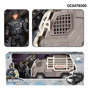 Jouets militaires en plastique pour hommes, assemblage de figurines, jouets militaires avec camion - Product Image 2