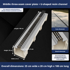 Caniveau de drainage linéaire en résine, très vendu, à grande capacité de drainage et au design esthétique discret. - Product Image 6