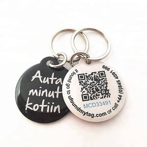 Etiqueta de Identificación para Mascotas con <span class=keywords><strong>Collar</strong></span> de Cuero Auténtico Personalizado, Etiqueta de Identificación para Perros con Código QR Antipérdida, Etiqueta de Metal para Mascotas - Product Image 1