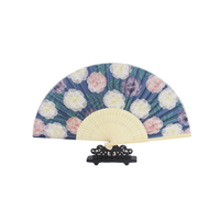 1 éventail pliant en bambou écologique, style chinois traditionnel, motif floral et musical, idéal pour mariage, fête, décoration intérieure ou cadeau