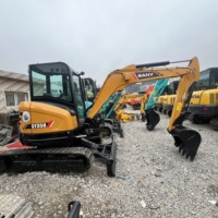 Miniexcavadora SANY SY35U Usada con Pocas Horas de Trabajo, 3.5 Toneladas, con Orugas Hidráulicas de Goma Duraderas para Uso Agrícola