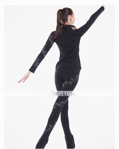 Completi con Giacche e <span class=keywords><strong>Pantaloni</strong></span> da Pattinaggio Artistico su Ghiaccio per Ragazza e <span class=keywords><strong>Donna</strong></span> con Strass, Tute da Sci Lucide, Abbigliamento Professionale da Allenamento per Pattinaggio su Ghiaccio - Product Image 5