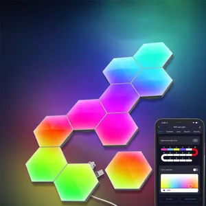 Twinklight Touch Creative Shape RGB 3D Led Hexagon Light Wall Tile Panels Smart Hexagonal Gaming Led Lights