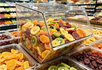 ECOBOX Bac de stockage alimentaire avec pelle, empilable, en plastique, pour dattes, chocolat, aliments secs, snacks, noix, bonbons, fruits secs, pour la vente en gros en magasin