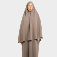 Nouvel Ensemble Ramadan Abaya Khimar Taupe Personnalisé pour Femmes Jilbabs Sur Mesure Premium Jersey Tunique de Prière Khimar Vêtements Musulmans Hijab