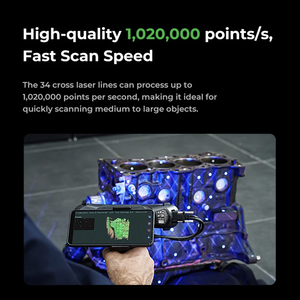 Creality Raptor X 3D Máy Quét <span class=keywords><strong>0.02</strong></span> <span class=keywords><strong>Mm</strong></span> Độ Chính Xác 60FPS Quét Wi-Fi 6 Không Dây Quét 34 + 7 Màu Xanh Laser Ánh Sáng Ánh Sáng Máy Quét 3D - Product Image 4