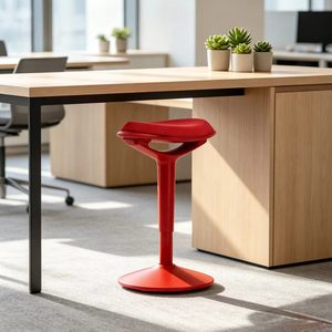 Tabouret de bar moderne en plastique Henglin Moore, chaise de bureau ergonomique à hauteur réglable, confortable pour une utilisation prolongée, pivotante, pour atelier - Product Image 1