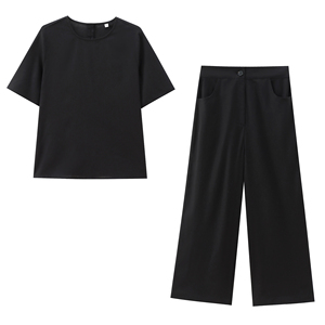 Kadınlar için Bisiklet Yaka Kısa Kollu Siyah Renk Çok Satan Günlük Moda Yazlık Bluzlar - Product Image 6