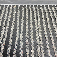 Frange de perles et de paillettes Lucky de 15 cm, 10 yards par rouleau, pour la danse latine, garniture à paillettes, franges à pompons, dentelle à paillettes pour la danse