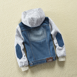 Vestes pour garçons personnalisées Printemps et automne Nouveaux vêtements pour enfants Veste en jean pour garçons Veste en jean à capuche Vêtements pour enfants - Product Image 2