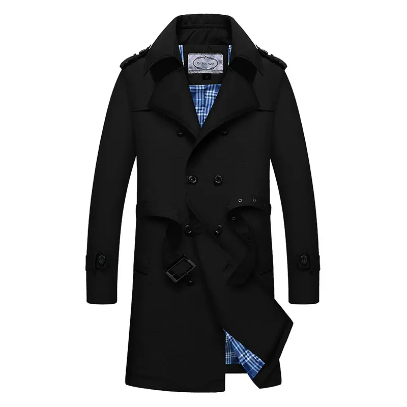 High Quality Long Coat Slim Fit fashion elegant Winter for Men Clothing men's Trench