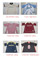 T-shirt en maille oversize unisexe tendance pour hommes T-shirt baggy col en V imprimé performance football et football